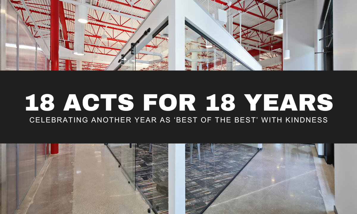 18 Acts of Kindness to Celebrate 18 Years of Excellence